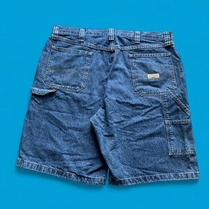 Wrangler Y2K VTG Relaxed Blue Denim Carpenter Shorts Mens 38x10